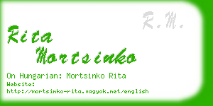 rita mortsinko business card